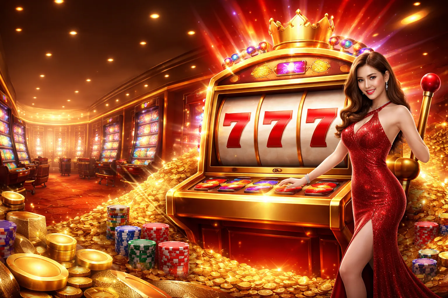 Hình ảnh chính về trò chơi slot game tại JN88 link hôm nay, với biểu tượng jackpot lớn và hiệu ứng vàng đỏ rực rỡ.